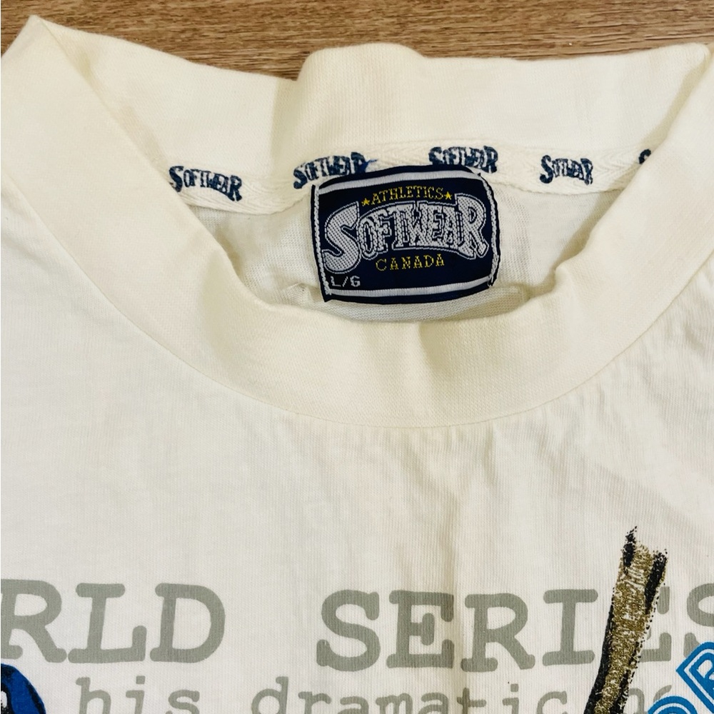 VTG 1990s Toronto Blue Jays Joe Carter pre owned graphic t shirt World Series - Picture 3 of 14